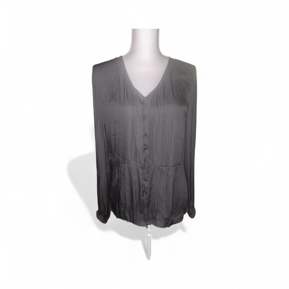 ✨ LOFT Sheer Flowy Black Blouse – Feminine & Chic | Size Small